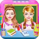 Twins Sisters Girls School Day