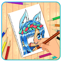 How to draw Gacha step by step