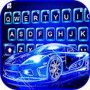 Neon Sports Car Keyboard Theme