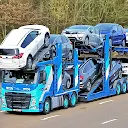 Car transport trailer driving