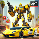 Futuristic robot car transform