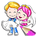 Bride and Groom Coloring book