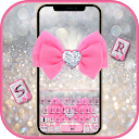 Glitter Pink Bow Keyboard
