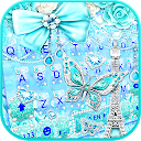 Blue Paris Butterfly Keyboard