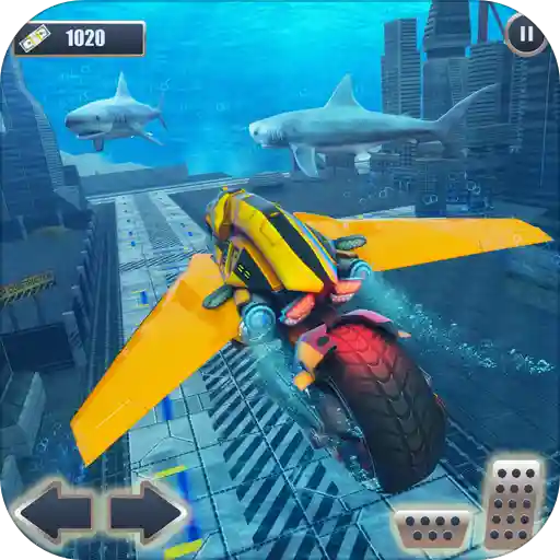 Underwater Racing Motorbike Flying Stunts