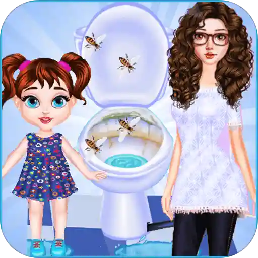 Games cleaning toilet And House - Baby Game