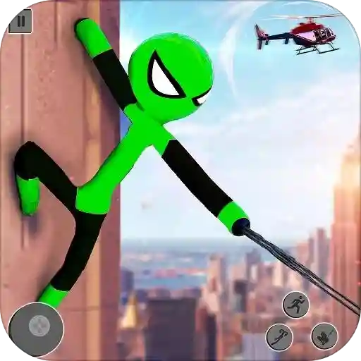 Flying Hero Stickman Rope Hero Grand Crime City