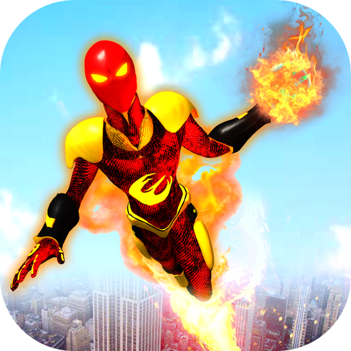 Flame Super Hero Battle Robot Flying Superhero Fighting Crime