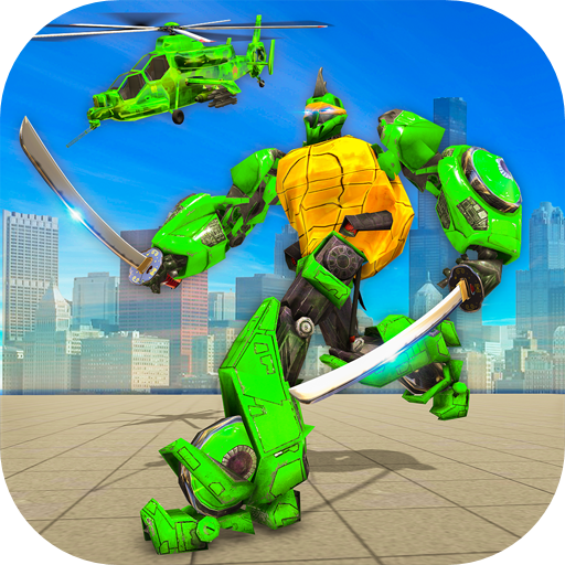 Ninja Robot Helicopter Transform Turtle Warrior Sword Fighting