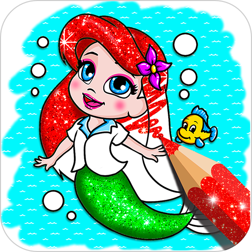 Glitter mermaid coloring pages