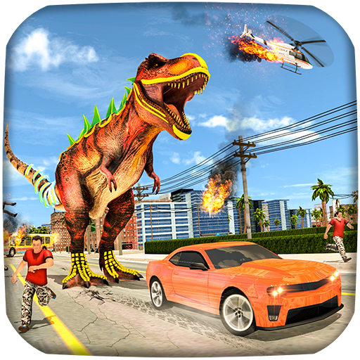 Real Angry Dinosaur City Attack: Wild Animal Games