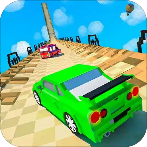 Blocky Car Races - Mega Ramps Game