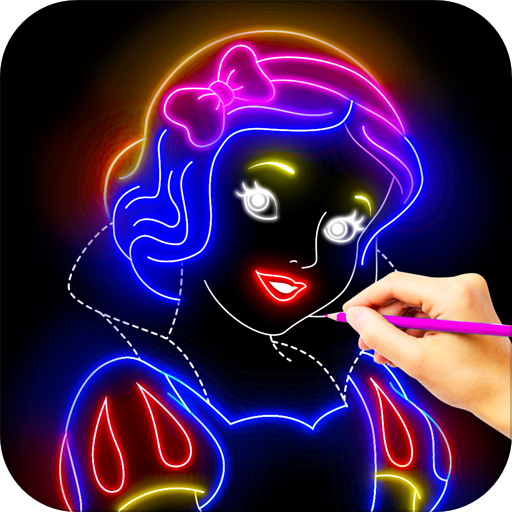 Draw Glow Cartoon - Learn To draw glow princess