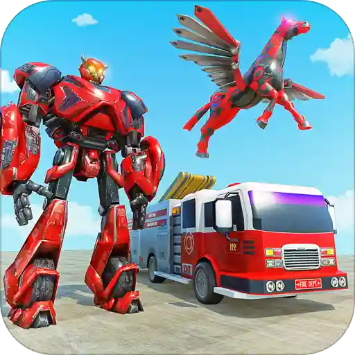 Firefighter Truck Robot Transforme Flying Horse