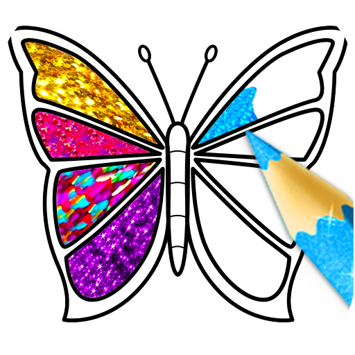 Glitter Butterfly Coloring - Learn Colors