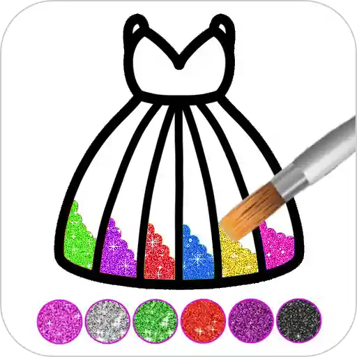 Glitter dress coloring and drawing book for Kids
