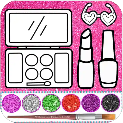 Glitter beauty coloring and drawing