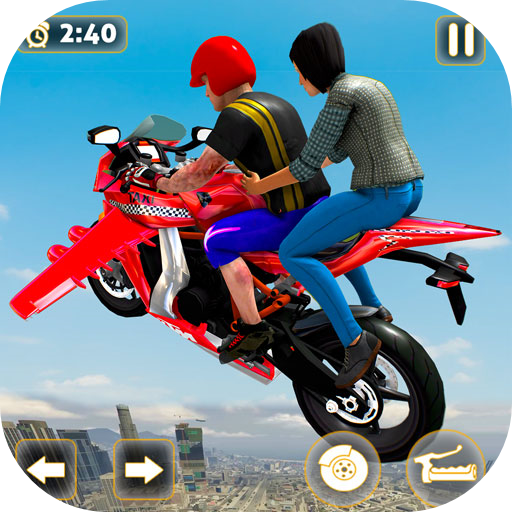 Flying Motorbike Taxi Driving Games Public Transport