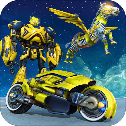 Flying Zebra Robot Bike Game: Robot Games