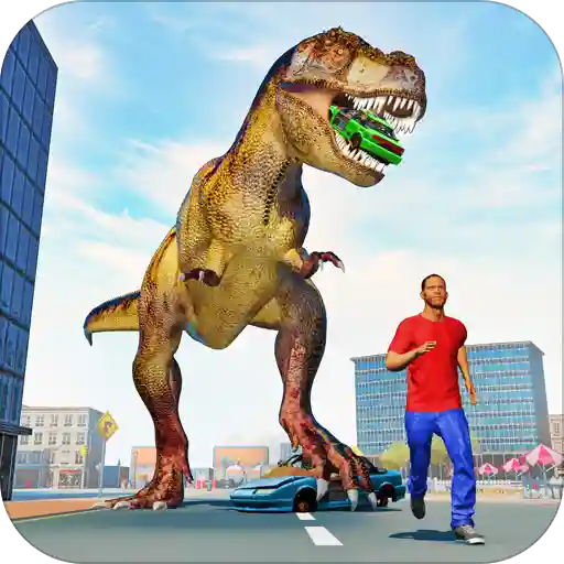 Angry Dinosaur City Attack: Wild Animal Games