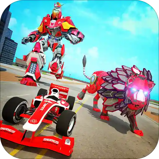 Lion Transform War Robot Hero: Formula Car Game