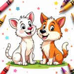 Paint pets & puppies coloring