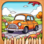 Magic cars coloring book game